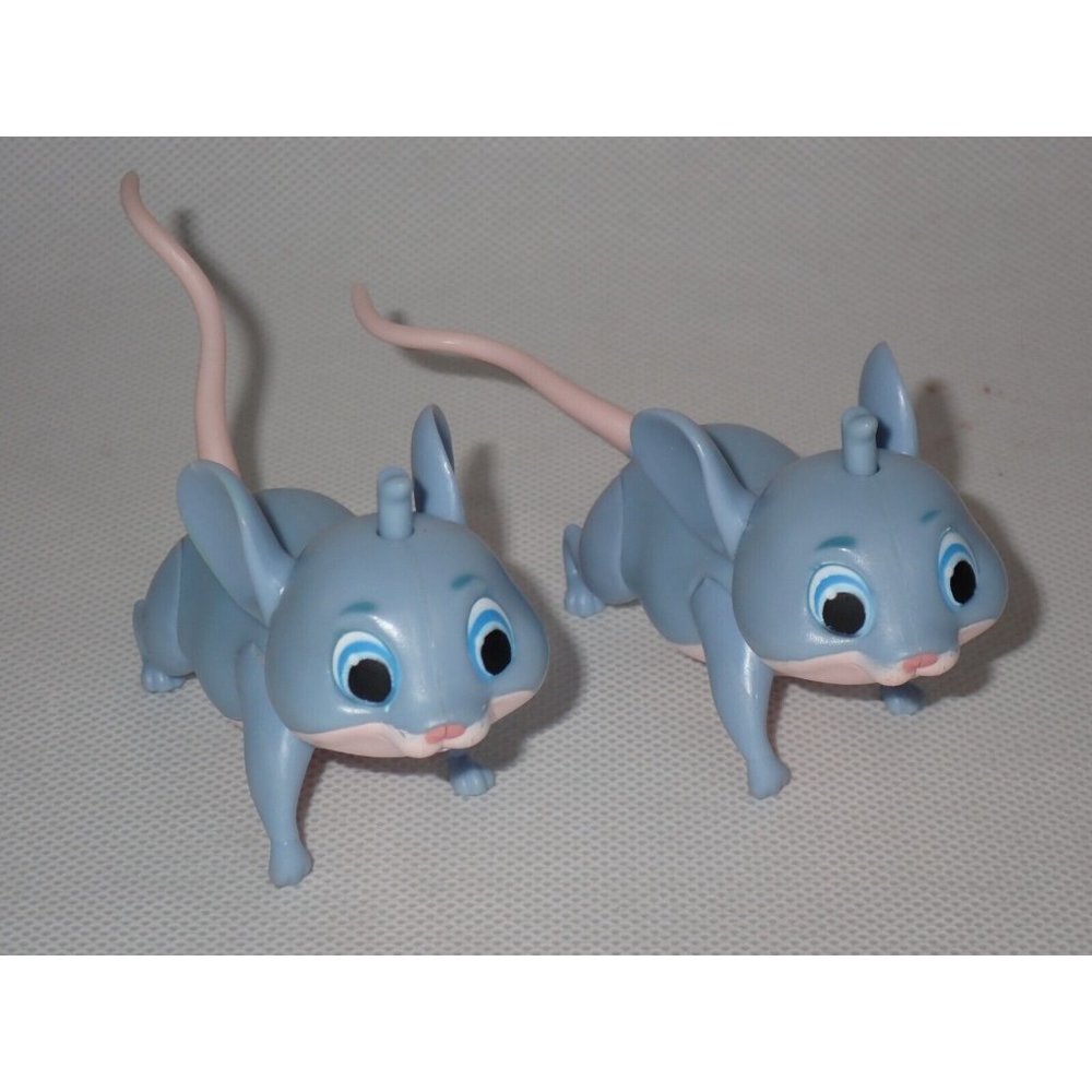 LOT Disney 2010 Jakks Ratatouille Rat~Gray Pink~Push Tab On His Head Tail‎ Wags